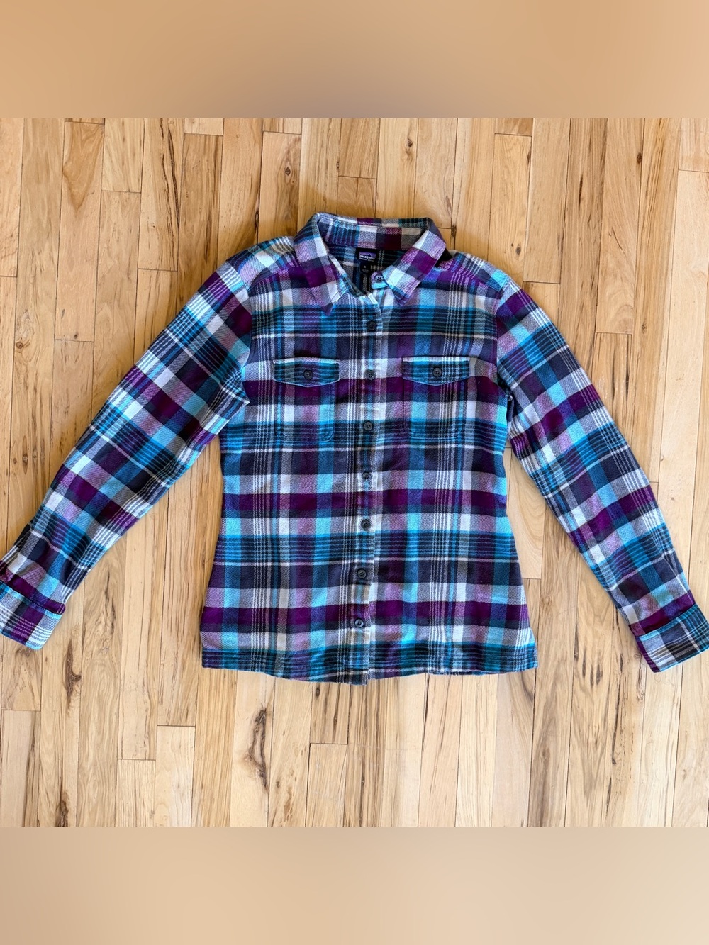 PATAGONIA ORGANIC COTTON FLANNEL BUTTON DOWN WOMENS SHIRT SZ 6 EXCELLENT